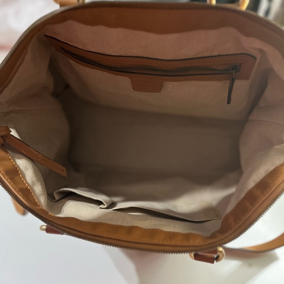 Gucci Beige and Brown Tote with Red and Green Stripe - Picture 3 of 12